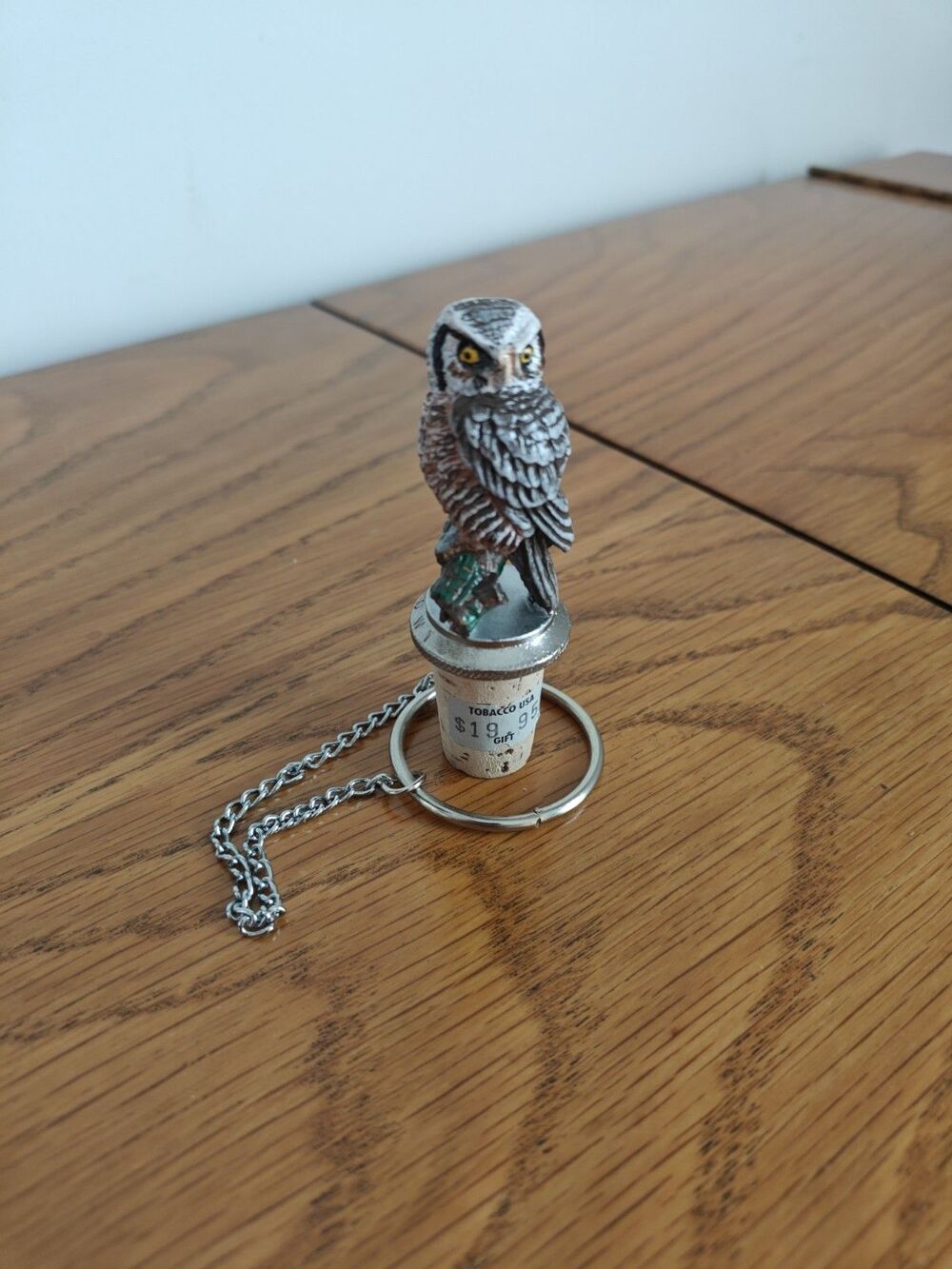 Vintage WTU Owl Metal Wine Bottle Stopper Barware Collectible
